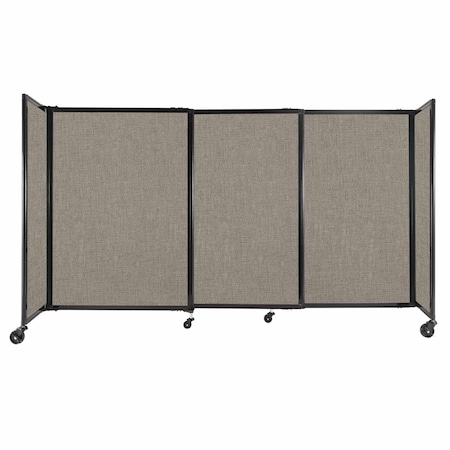Versare StraightWall Sliding Portable Partition 7'2" x 4' Warm Pebble Fabric 1448539